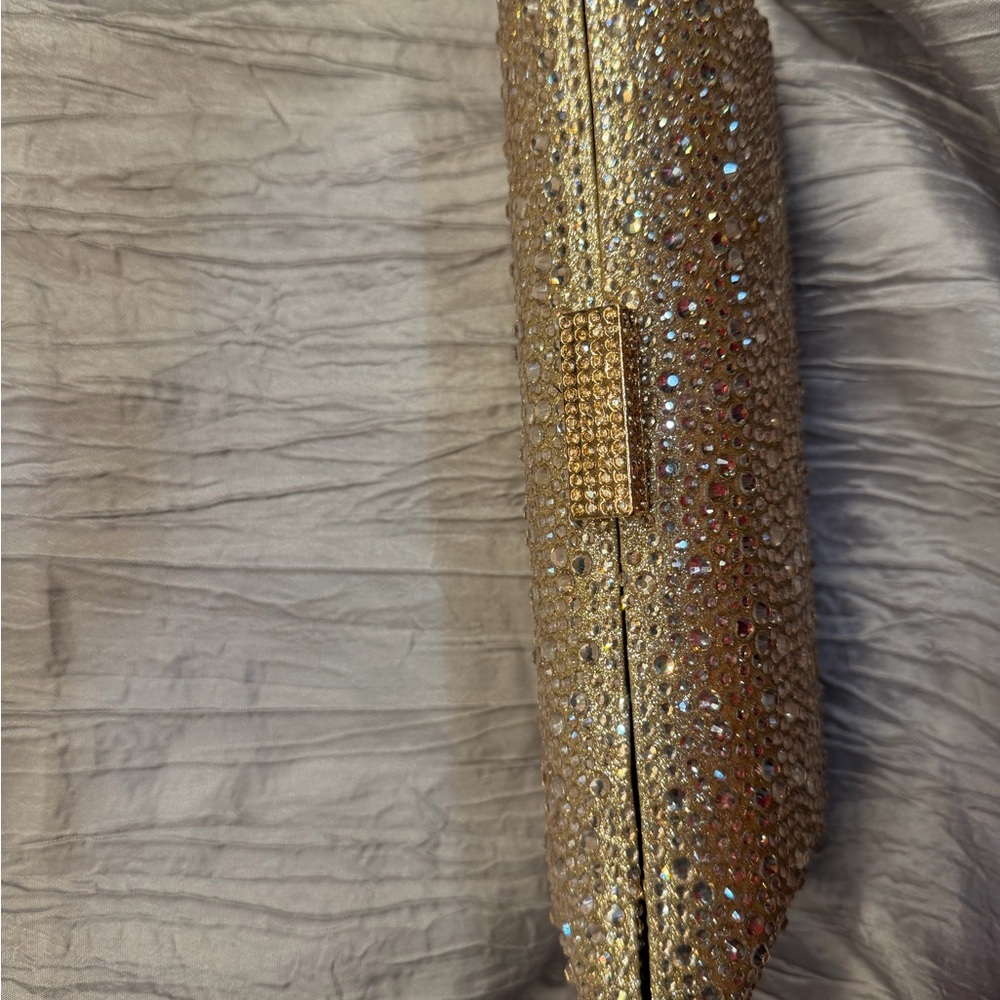 Sparkling Gold Rhinestone Clutch - Picture 3 of 12